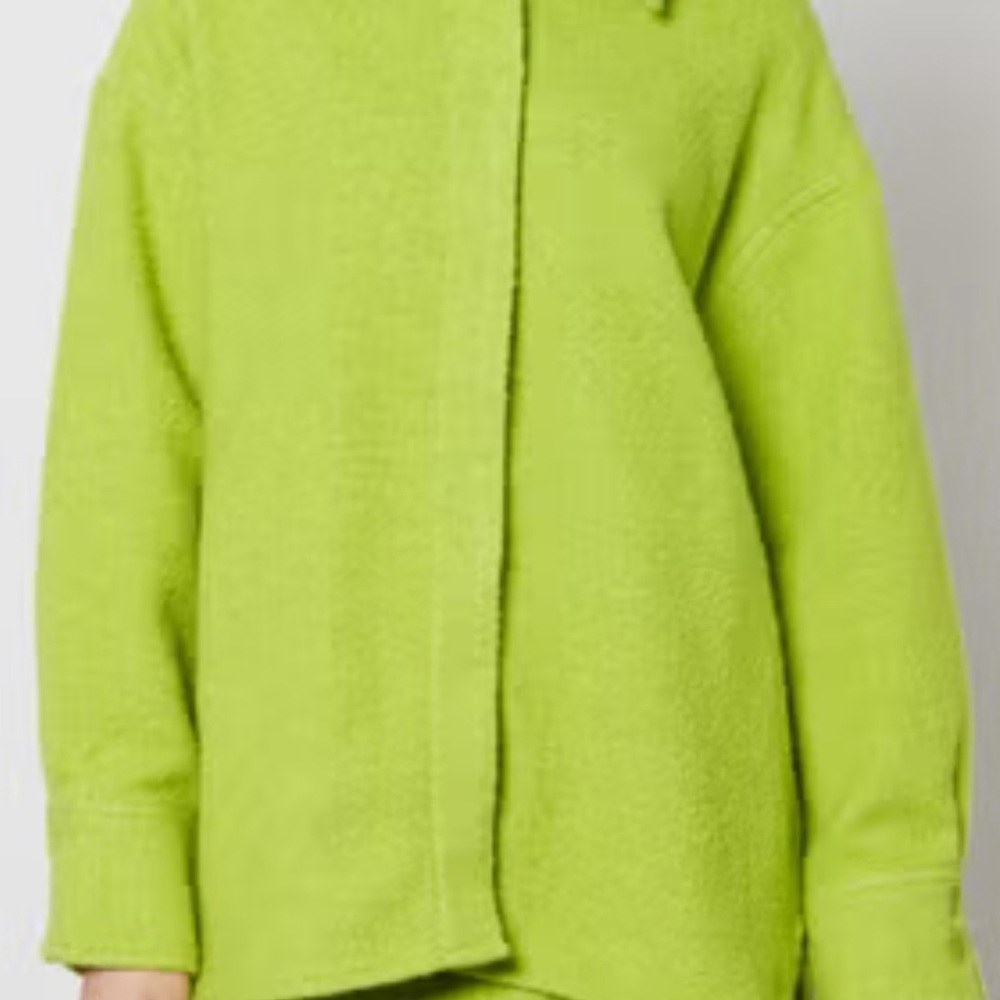 Samsoe Samsoe Inez Fleece Shirt Macaw Green Button-Up Size XS